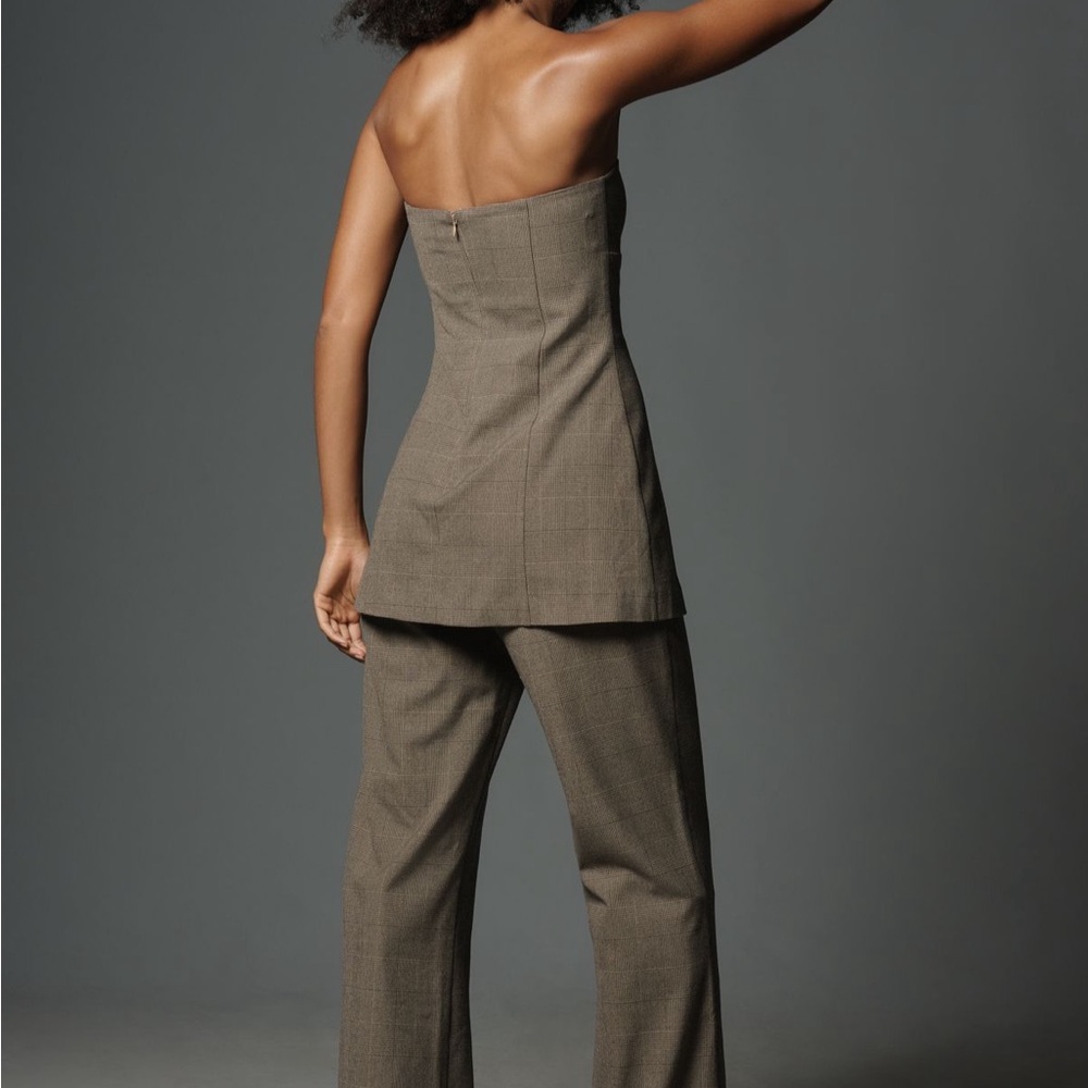 Anthropologie Strapless Brown Jumpsuit